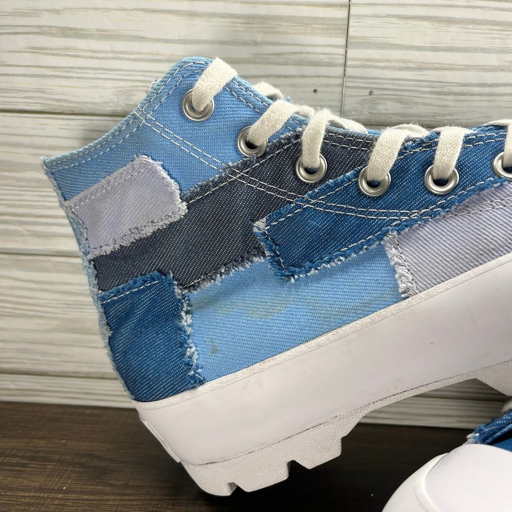 Converse Chuck Taylor All Star High Lugged Denim Patchwork Women's Shoes - W 7.5 - Picture 5 of 11
